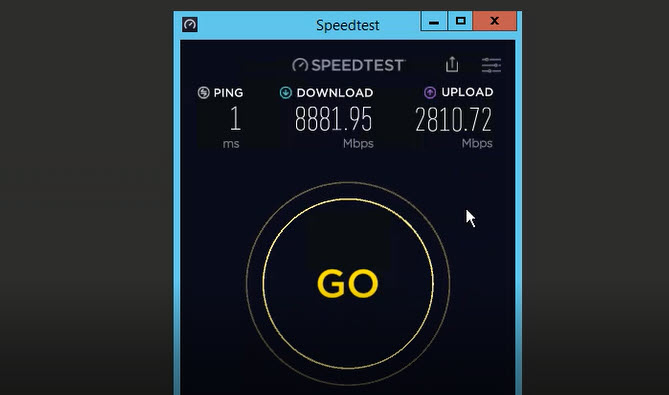 تست سرعت اینترنت لینک ۱۰ گیگ ( ۱۰G ) سرور توشن