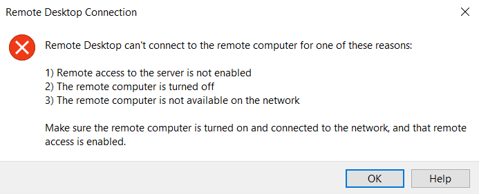دلایل نمایش خطا Remote Desktop Can't Connect ...